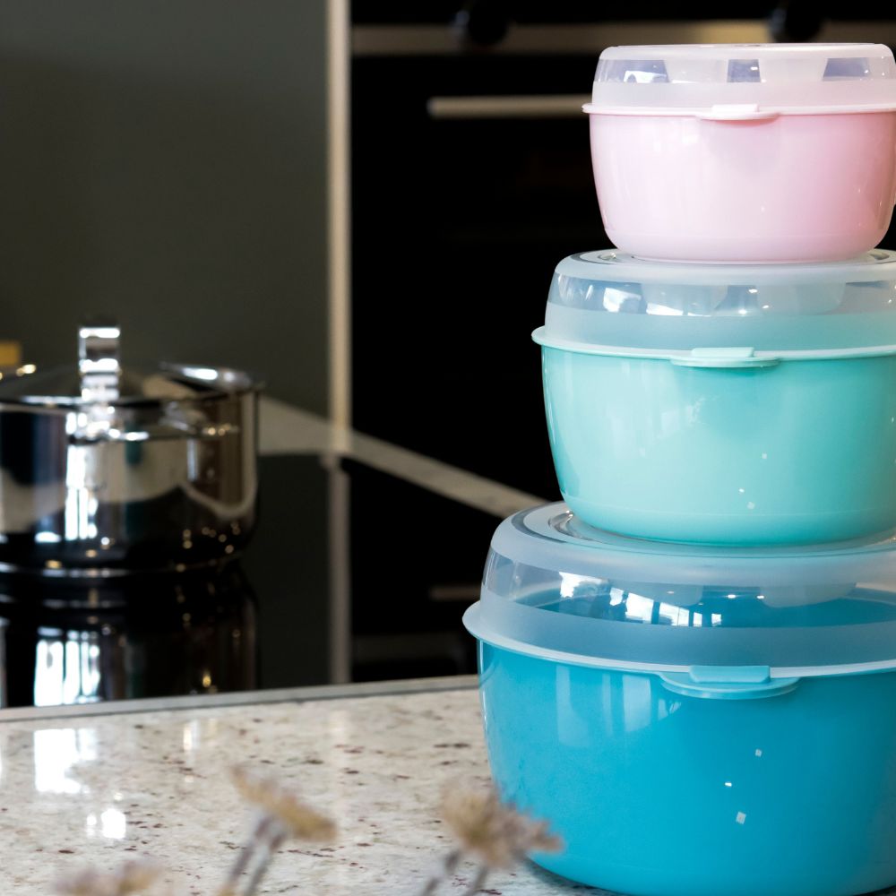 Conjunto 3 Caixas Alimentos Redondas Colors | 1.2L | Organização Colorida