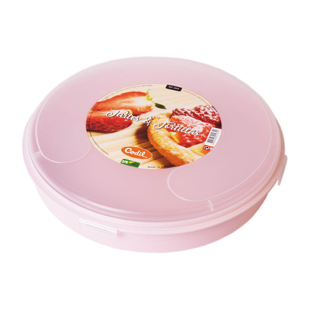 Porta Tartes Colors | Ø300 x 65mm | Transporte Seguro com Tampa de Fecho