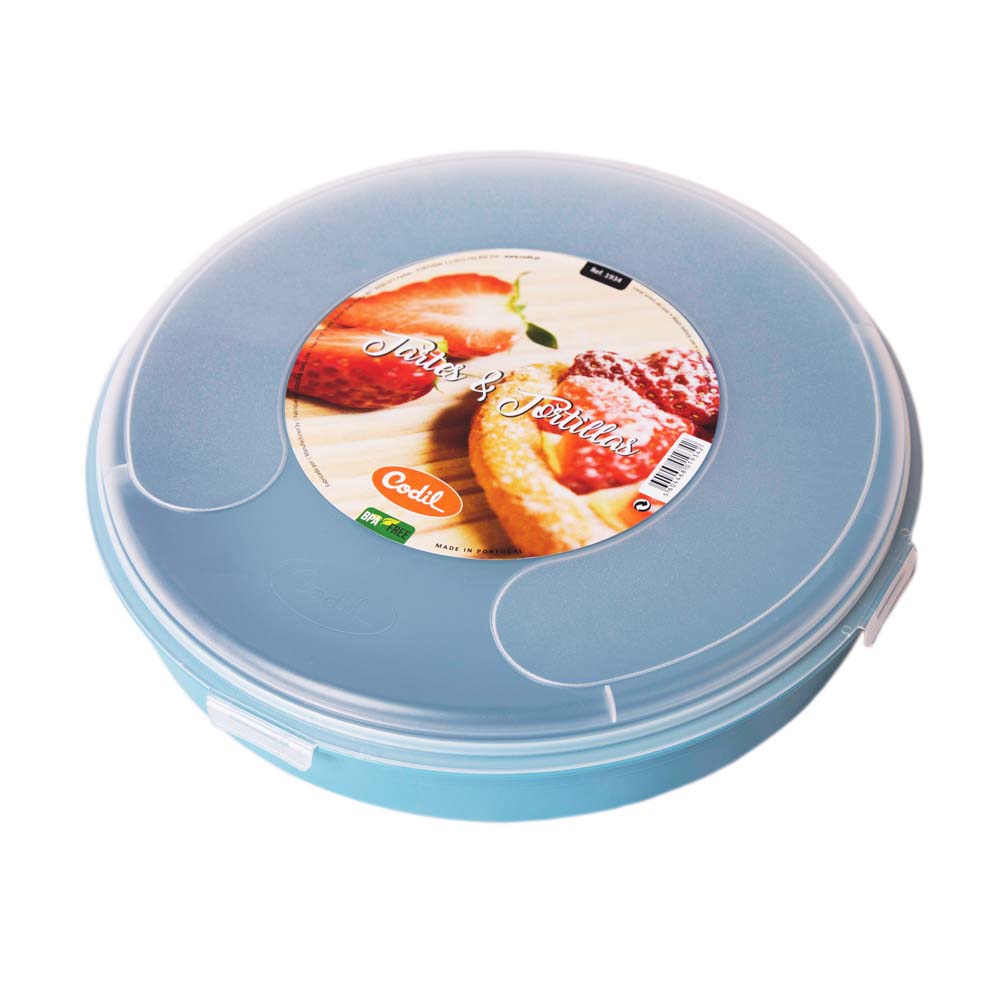 Porta Tartes Colors | Ø300 x 65mm | Transporte Seguro com Tampa de Fecho