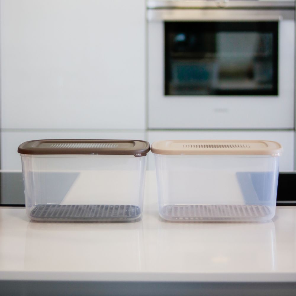 Caixa Alimentos c/ Rede Grande | 6.5L | 295x195x165mm | Conservação Frescura Hortaliças