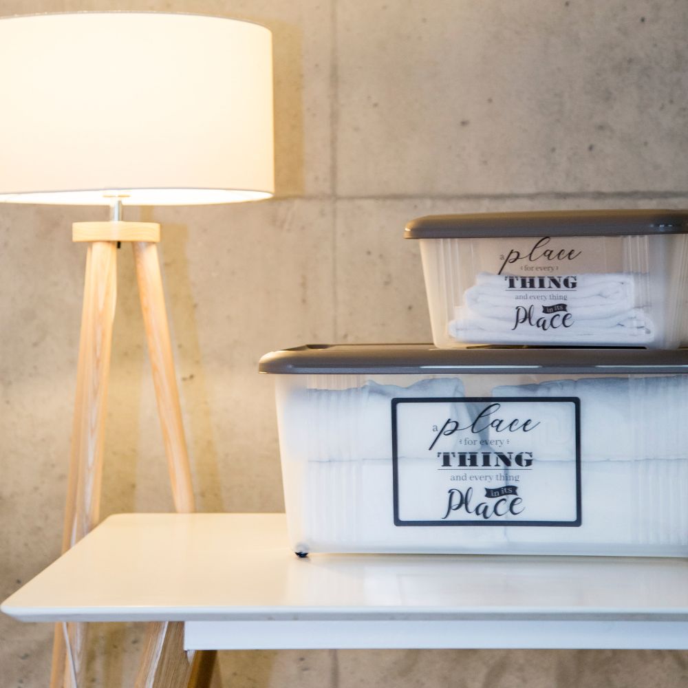 Conjunto 3 Caixas Arrumação Pequenas | 12L cada | 390x295x172mm | Organização Modular Empilhável