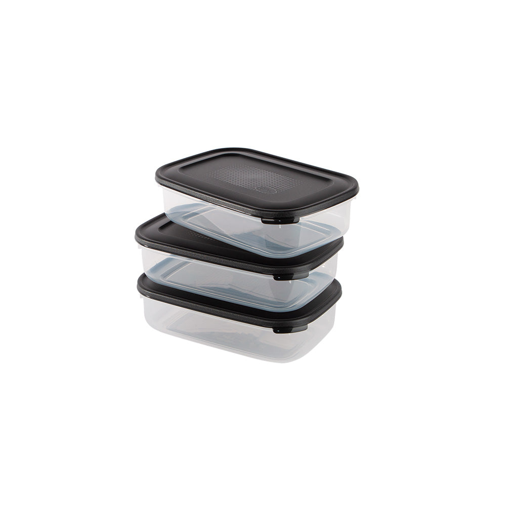 Conjunto de 3 Caixas para Alimentos 0,8L | 188 x 124 x 53mm | Práticas, Seguras e Duradouras