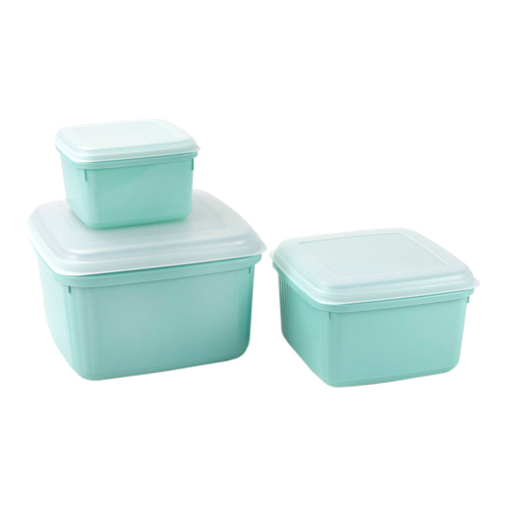 Conjunto 3 Caixas Quadradas Colors | 0.8L-4L | Armazenamento Versátil Empilhável