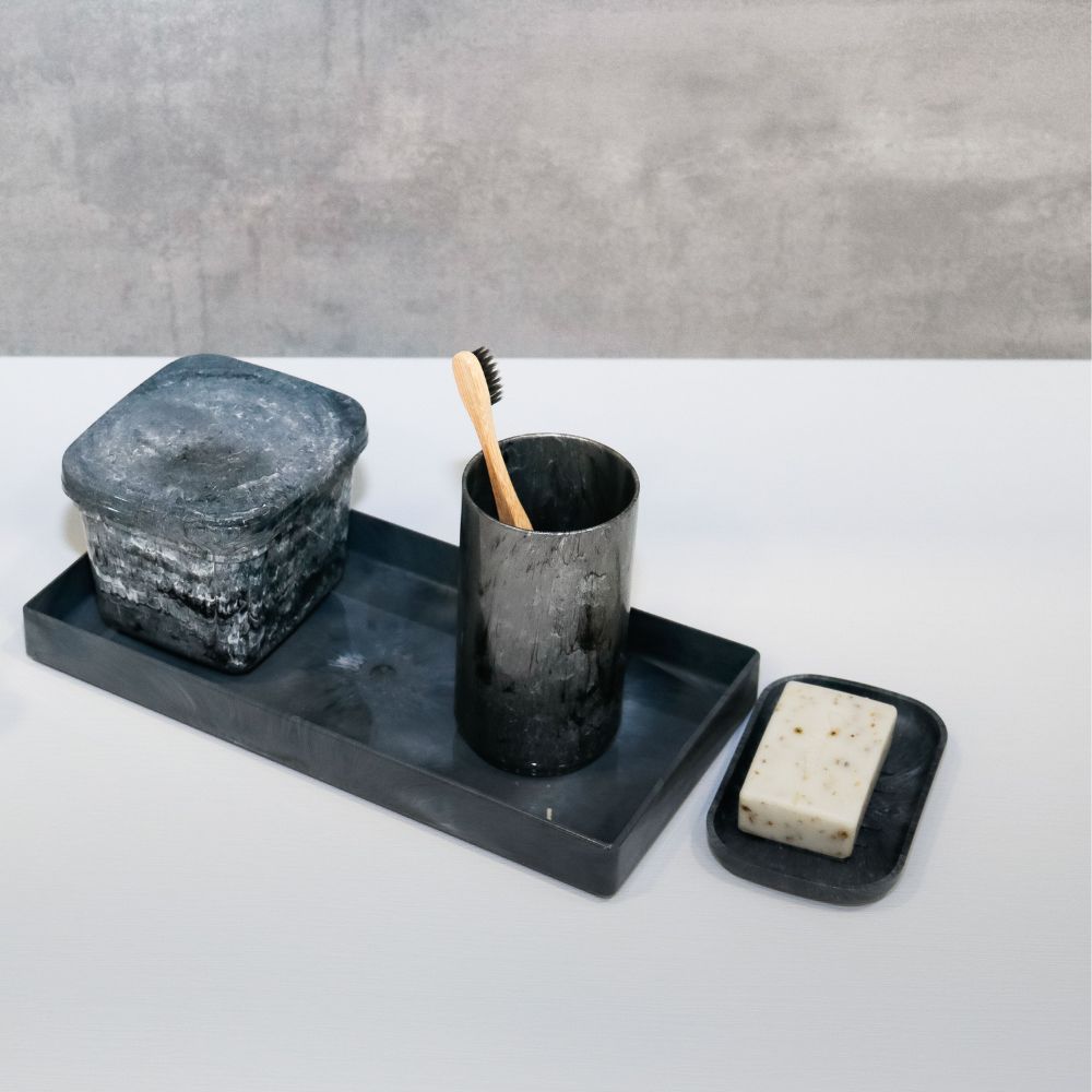 Saboneteira Stone | Efeito Mármore | 130x83x16mm | Casa de Banho Elegante