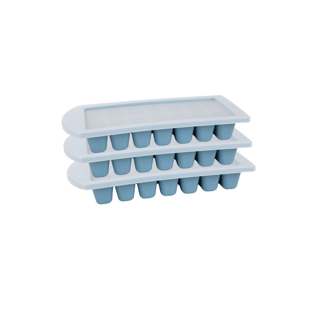 Conjunto 3 Formas de Gelo | Com Tampa Vedante | 252x115x38mm | Gelo Higiénico e Fácil