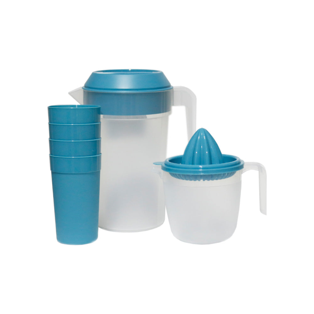 Conjunto Sumo Completo Colors | Jarro 2L + Espremedor + 4 Copos | Kit Servir Bebidas Frescas