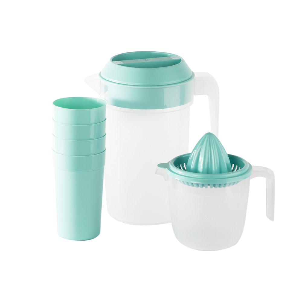 Conjunto Sumo Completo Colors | Jarro 2L + Espremedor + 4 Copos | Kit Servir Bebidas Frescas