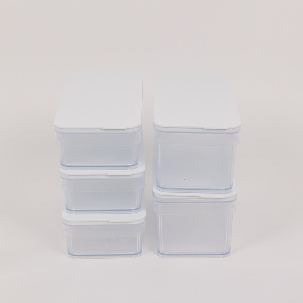 Conjunto Organizador de Frigorífico | 5 peças | 3 PM + 2 MM | Transparente, resistente e ideal para conservar alimentos com frescura