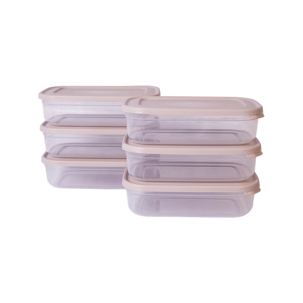 Conjunto 6 Caixas Alimentos | 0.8L | 188x124x53mm | Meal Prep Hermético