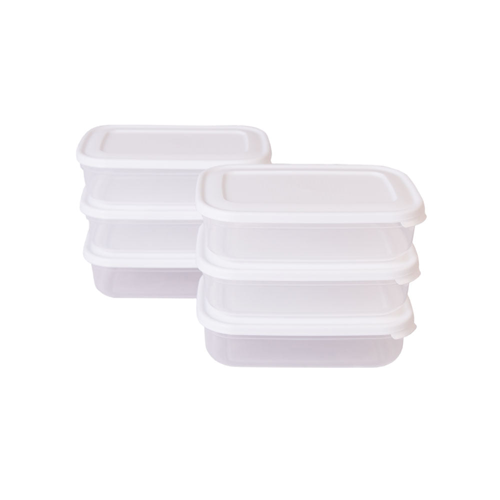 Conjunto 6 Caixas Alimentos | 0.8L | 188x124x53mm | Meal Prep Hermético