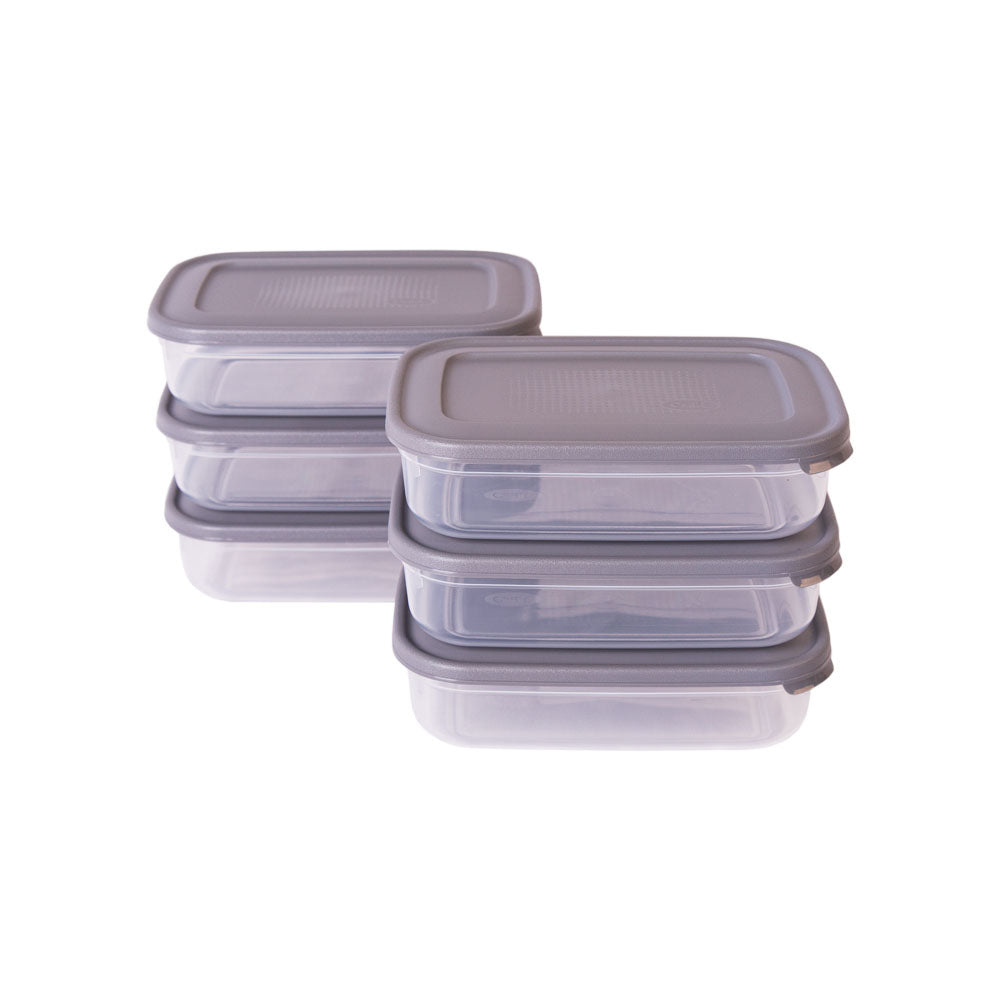 Conjunto 6 Caixas Alimentos | 0.8L | 188x124x53mm | Meal Prep Hermético