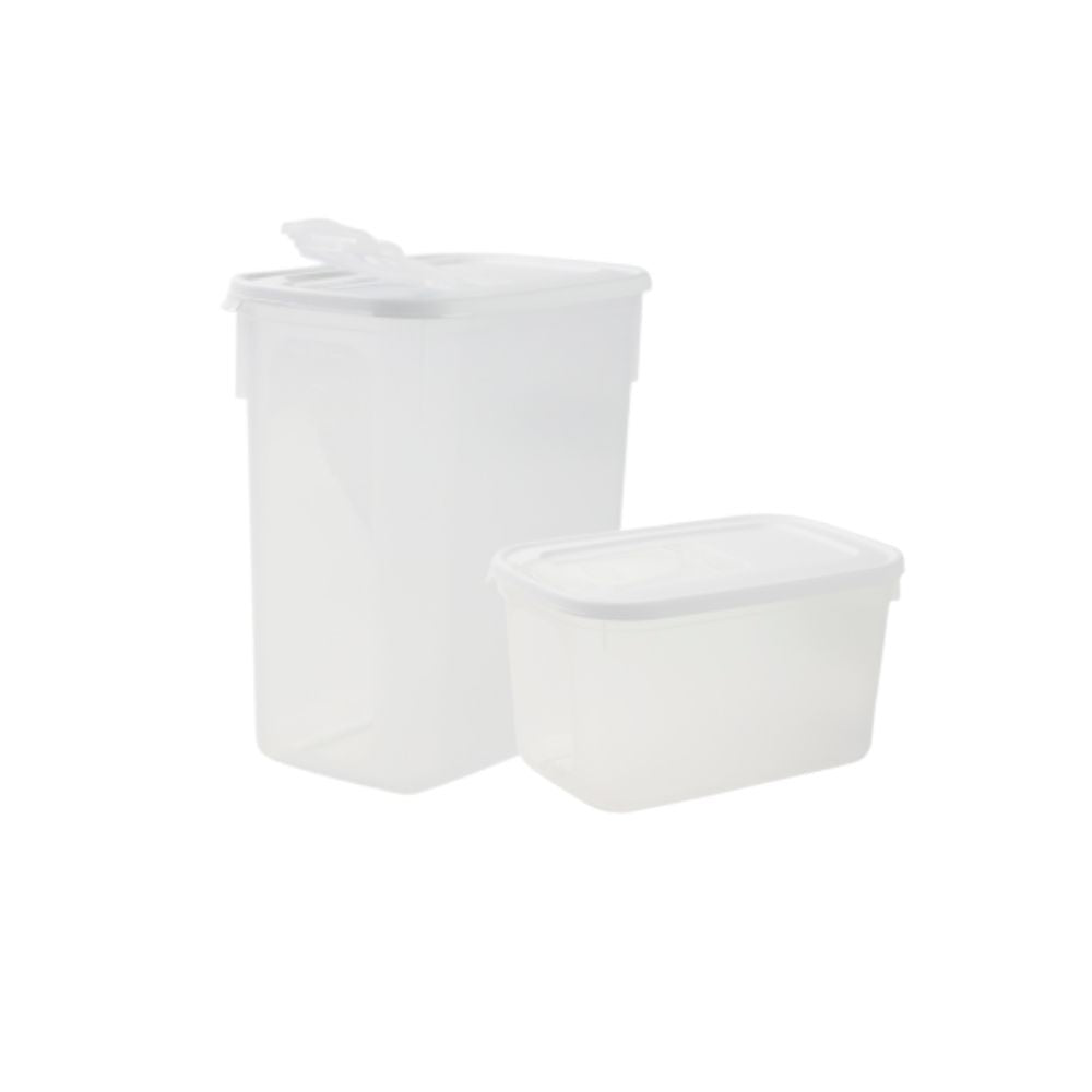 Conjunto 2 Caixas Alimentos c/ Dispensador | 1.7L + 3.4L | Conservação Secos Fácil