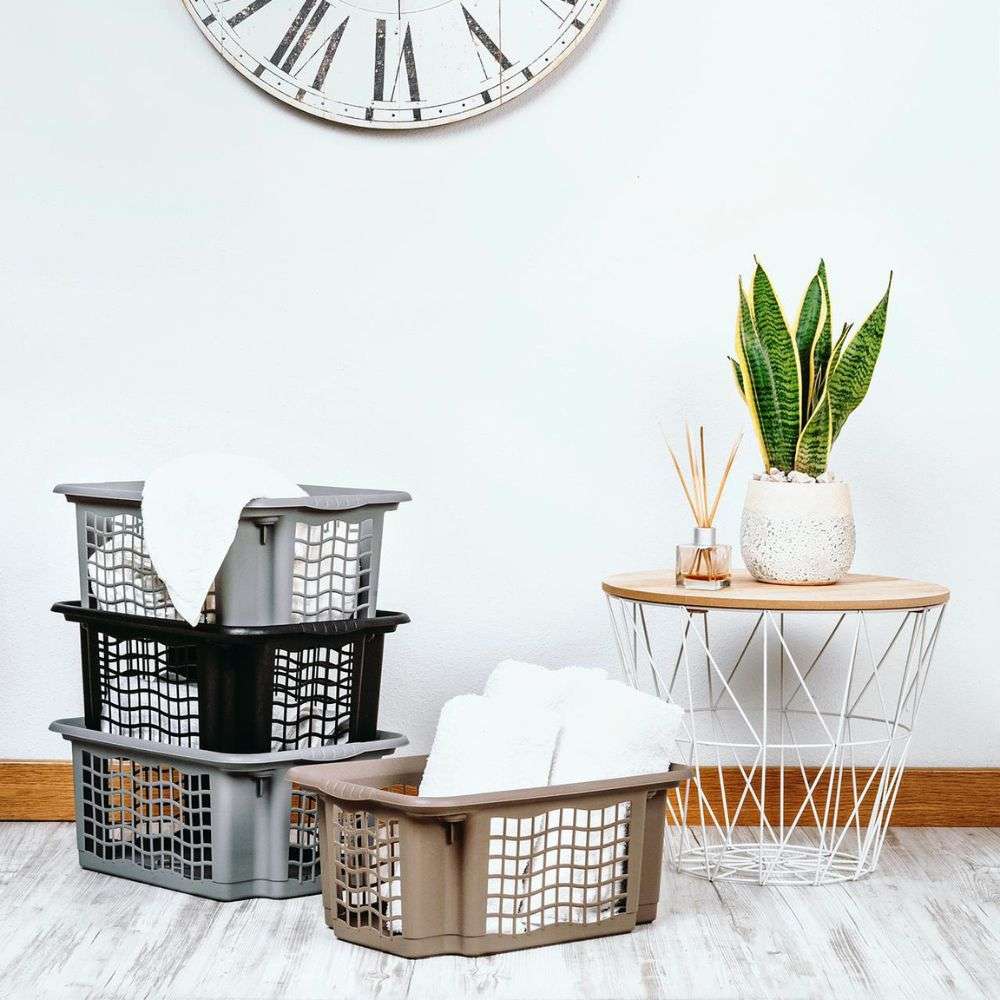 Conjunto 3 Cestos Arrumação | 360x255x160mm | Empilháveis para Otimizar Espaço Vertical
