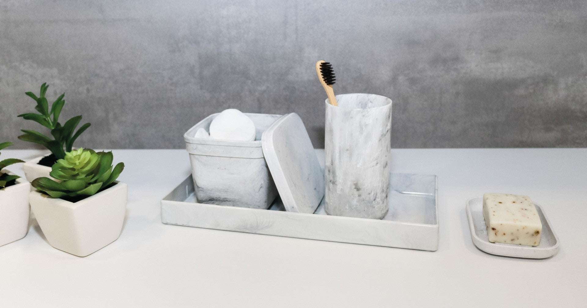 Copo Dentário Stone | Organização elegante e prática para a casa de banho