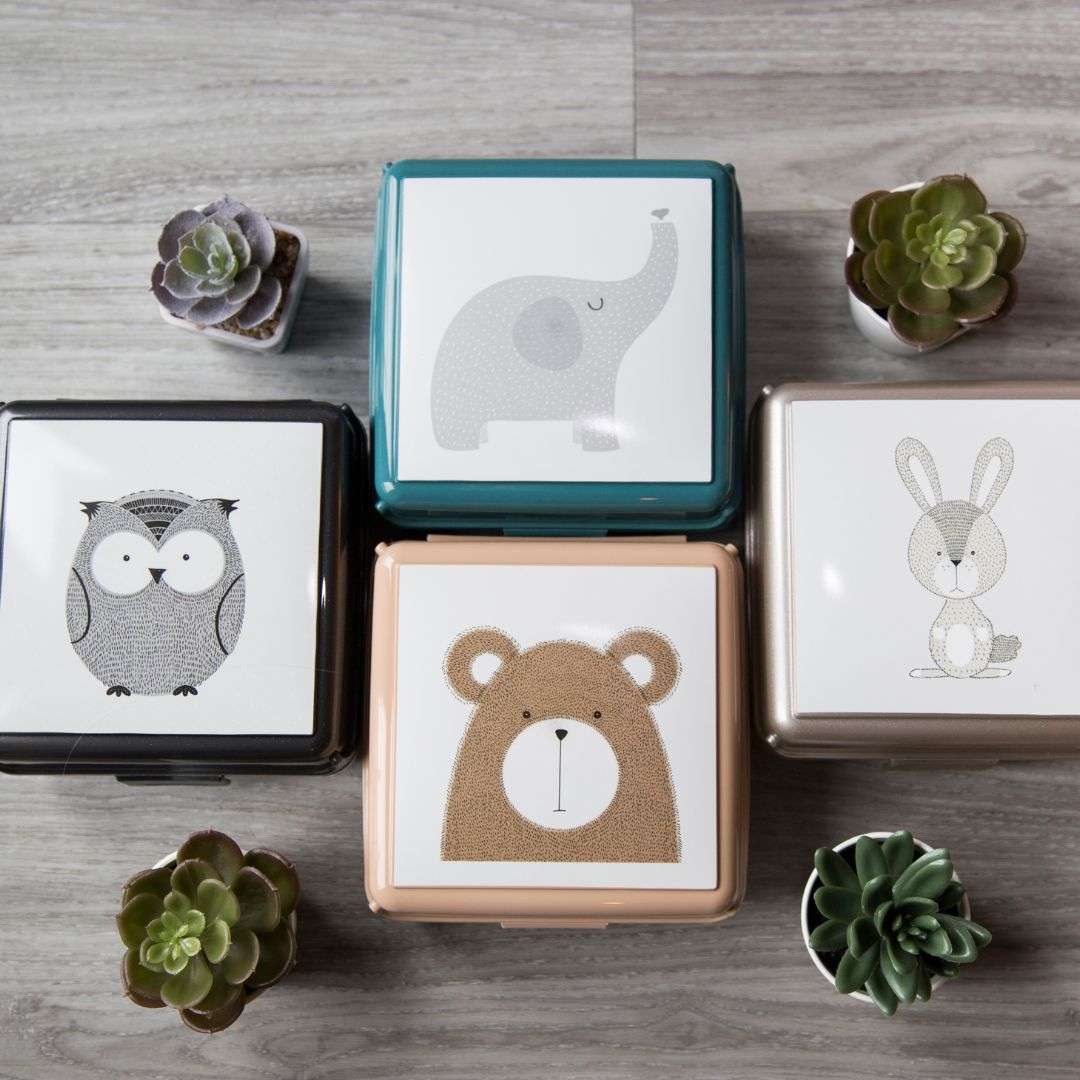 Lancheira Snackbox Animais | 1.2L | 147x149x72mm | Snacks Divertidos Crianças Adultos