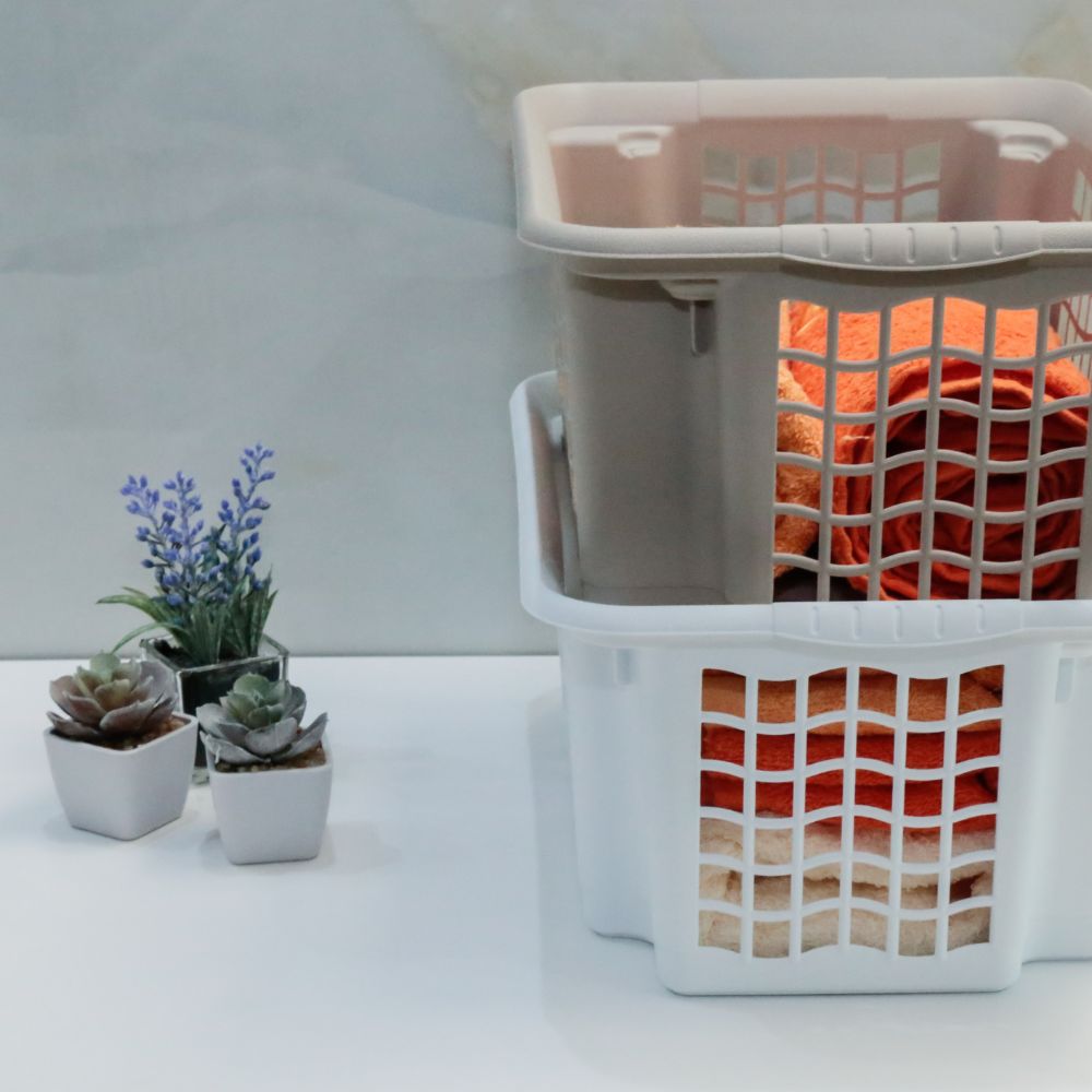 Conjunto 3 Cestos Arrumação | 360x255x160mm | Empilháveis para Otimizar Espaço Vertical