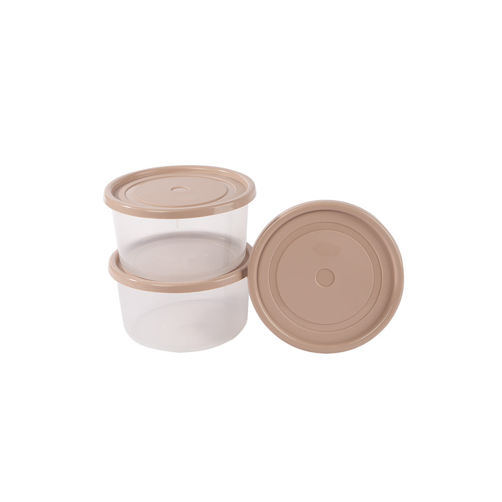 Conjunto de 3 Caixas para Alimentos Redondas 1,2L | 163 x 88mm | Frescura garantida em cada refeição