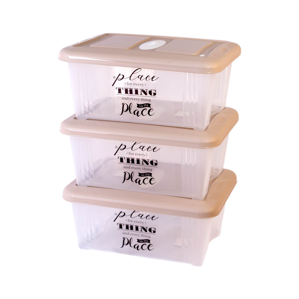 Conjunto 3 Caixas Arrumação Pequenas | 12L cada | 390x295x172mm | Organização Modular Empilhável