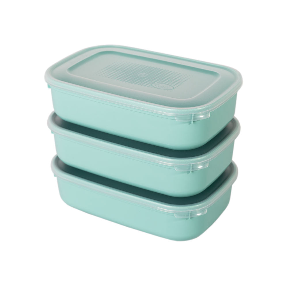Conjunto 3 Caixas Alimentos Colors | 0.8L ou 1.6L | Armazenamento Hermético Empilhável