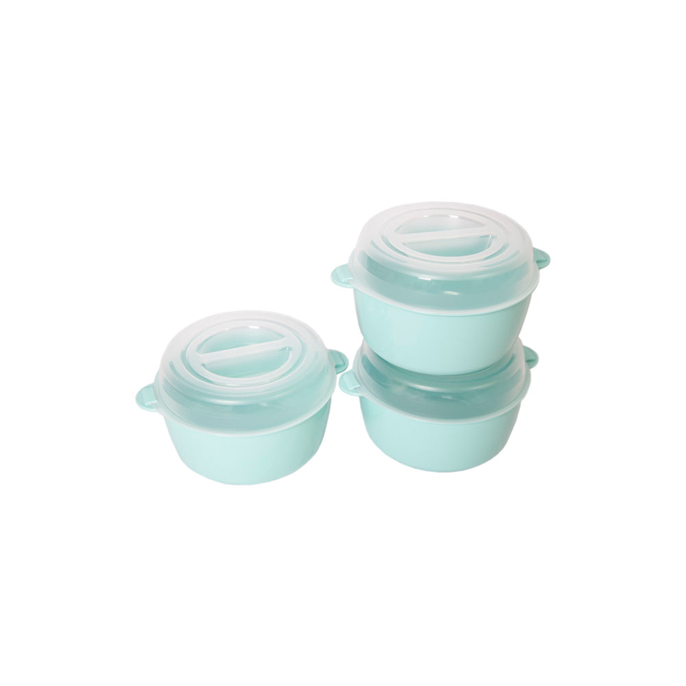 Conjunto 3 Caixas Alimentos Redondas Colors | 1.2L | Organização Colorida