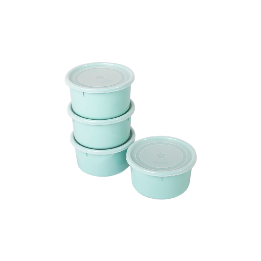 Conjunto 4 Caixas Alimentos Redondas Colors | 0.6L | Ø130 x 70mm | Herméticas e Vibrantes
