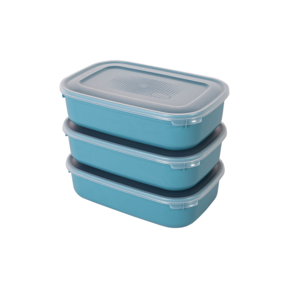 Conjunto 3 Caixas Alimentos Colors | 0.8L ou 1.6L | Armazenamento Hermético Empilhável