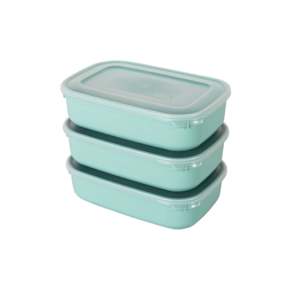 Conjunto 3 Caixas Alimentos Colors | 0.8L ou 1.6L | Armazenamento Hermético Empilhável