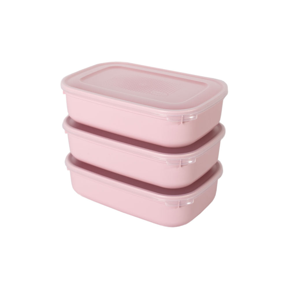 Conjunto 3 Caixas Alimentos Colors | 0.8L ou 1.6L | Armazenamento Hermético Empilhável