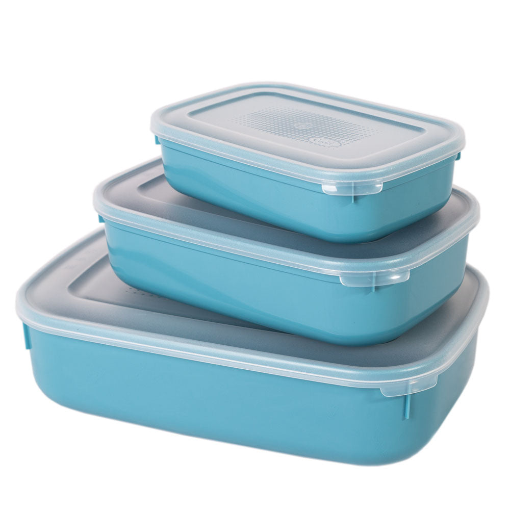 Conjunto 3 Caixas Meal Prep Colors | 0.8L, 1.6L, 3.2L | Empilháveis e Anti-fuga