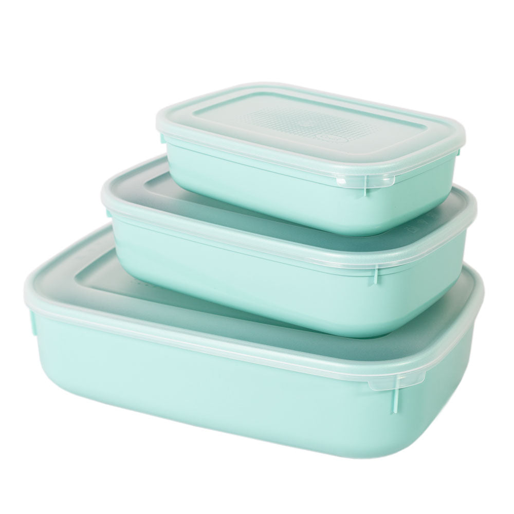 Conjunto 3 Caixas Meal Prep Colors | 0.8L, 1.6L, 3.2L | Empilháveis e Anti-fuga