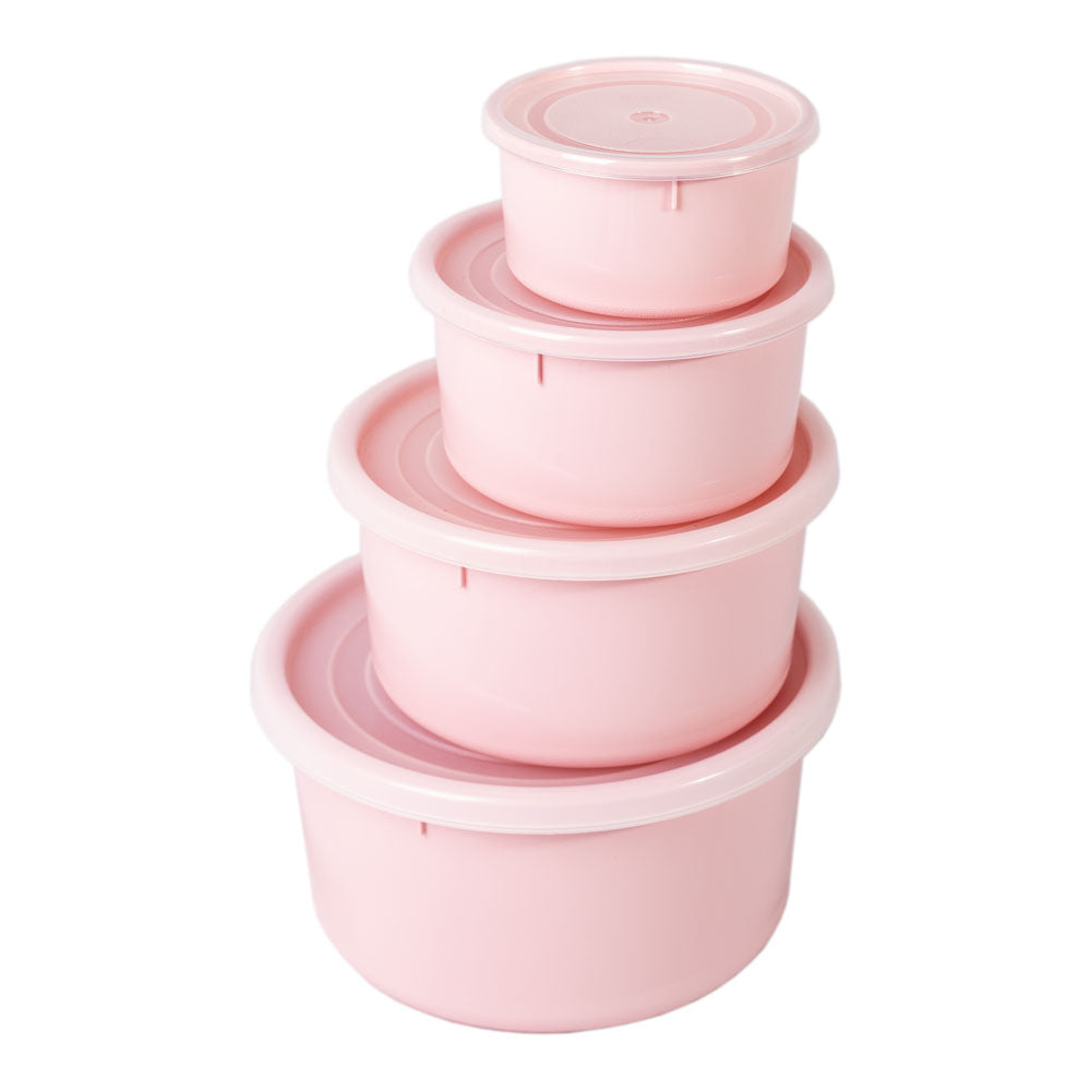 Conjunto 4 Caixas Alimentos Redondas | 0.3L a 2.1L | Ø102 a Ø195mm | Herméticas e Sem BPA