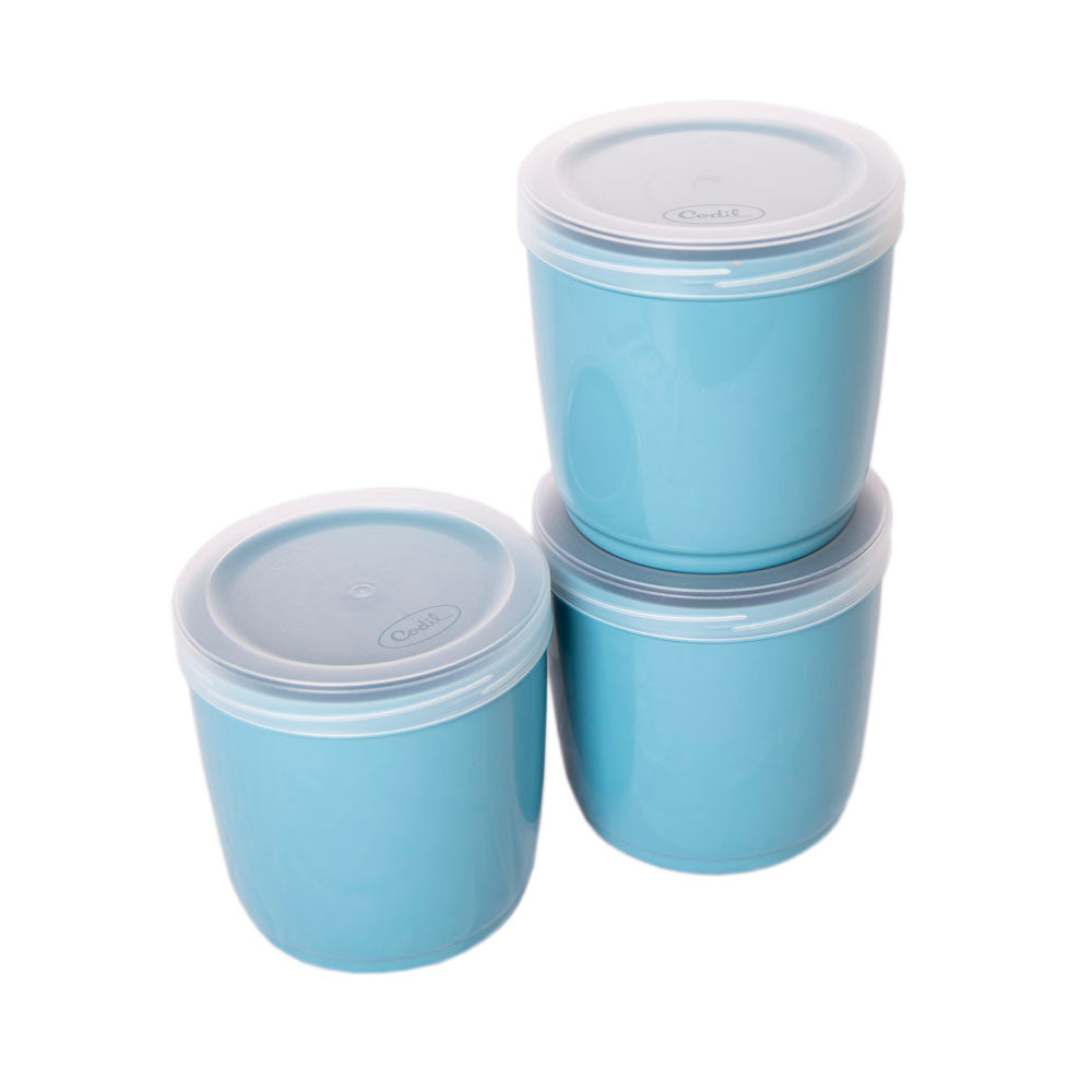 Conjunto de 3 caixas Snacks Com Tampa de Rosca | 1L ou 1,7L