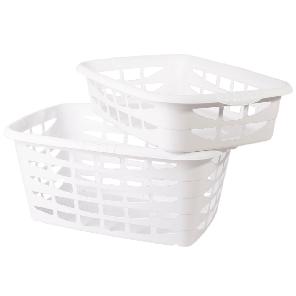 Conjunto 2 Cestos Roupa BeClassic | 650x445mm | Alto e Baixo | Organização e Transporte
