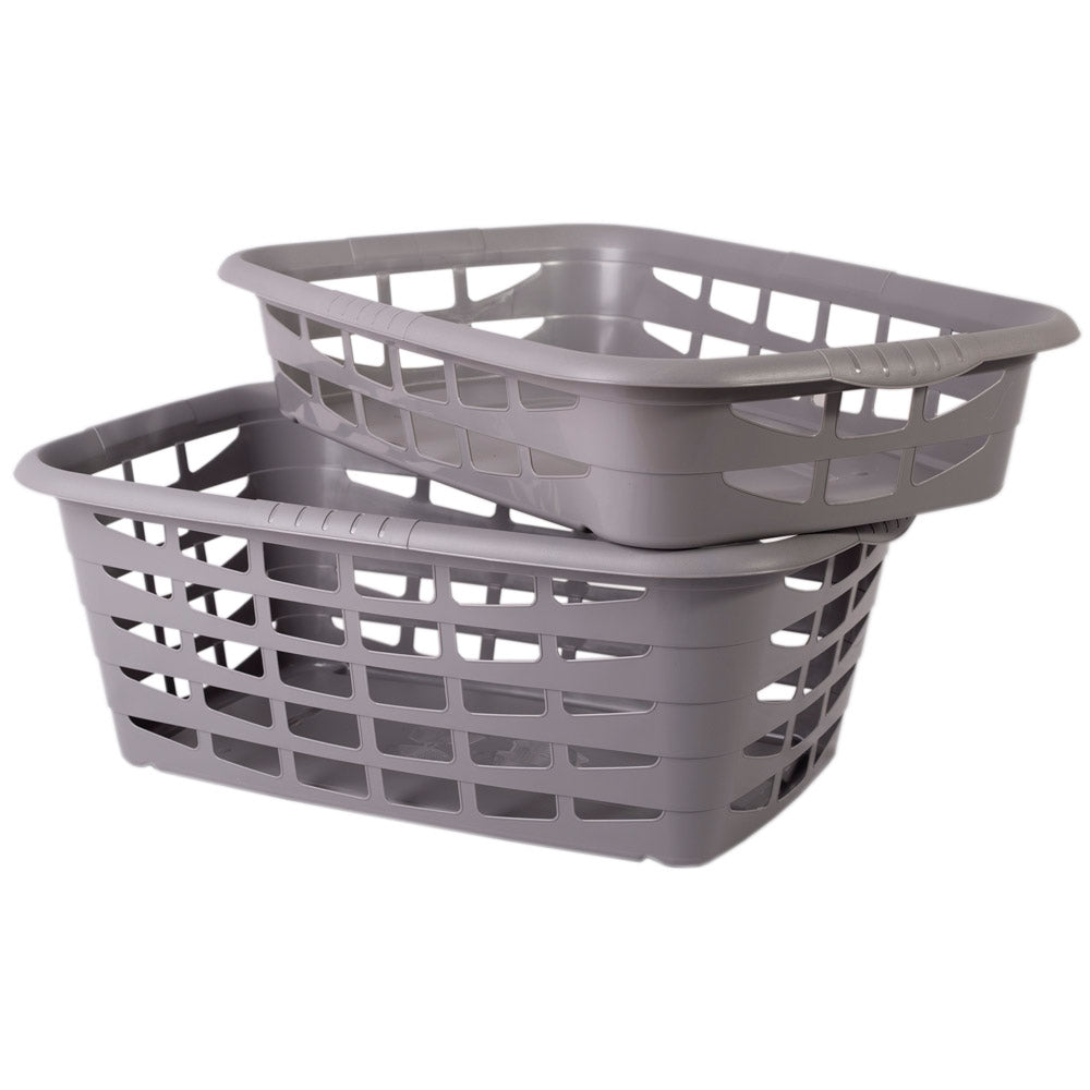 Conjunto 2 Cestos Roupa BeClassic | 650x445mm | Alto e Baixo | Organização e Transporte