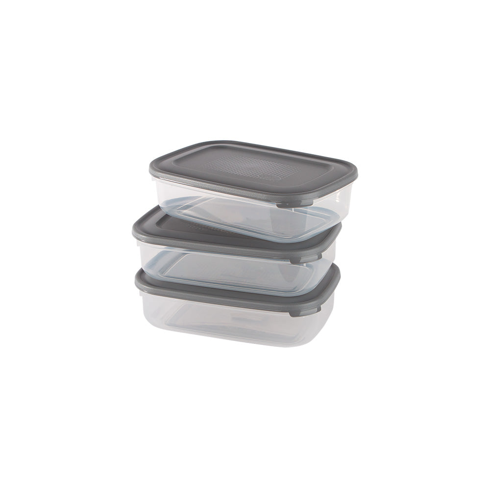 Conjunto de 3 Caixas para Alimentos 0,8L | 188 x 124 x 53mm | Práticas, Seguras e Duradouras
