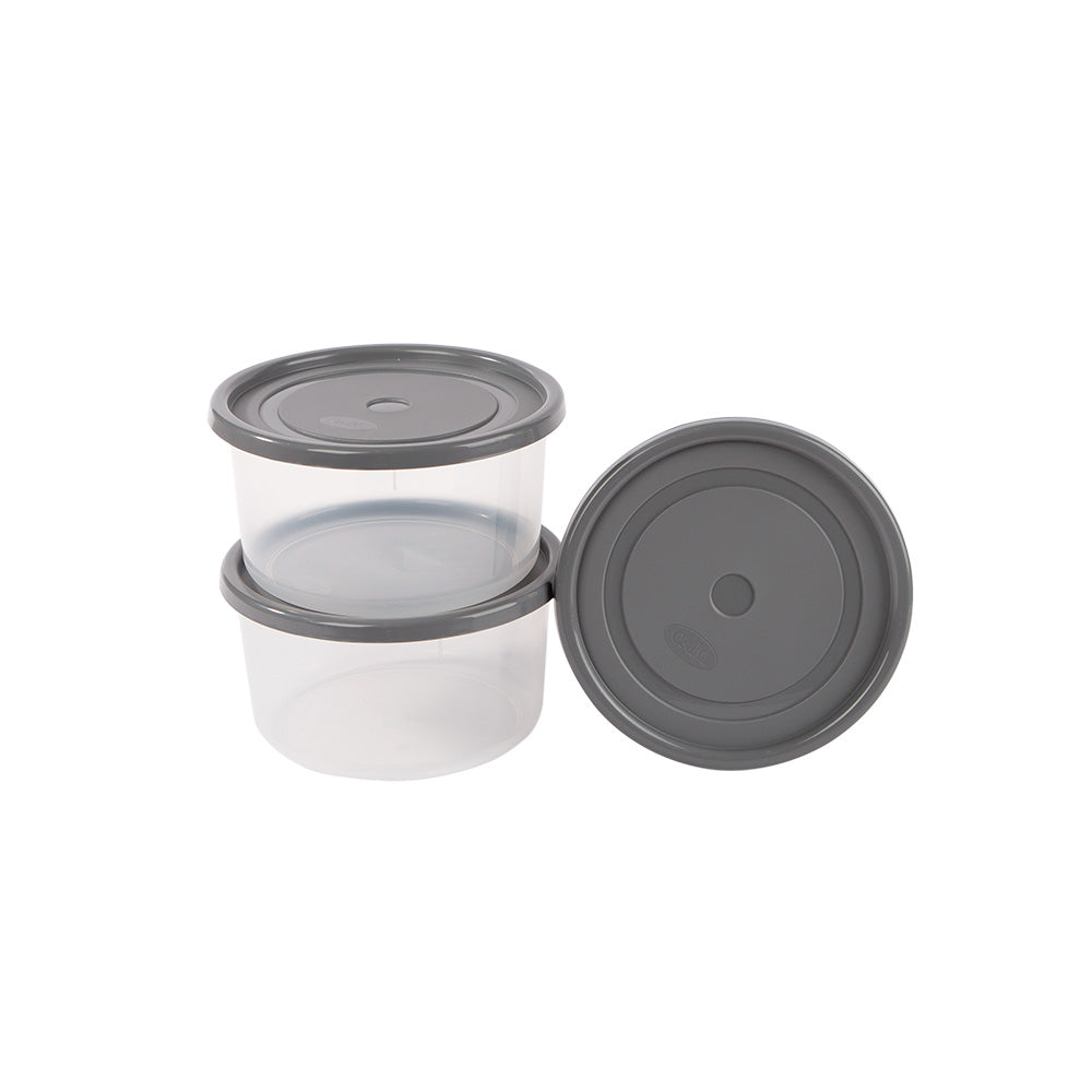 Conjunto de 3 Caixas para Alimentos Redondas 1,2L | 163 x 88mm | Frescura garantida em cada refeição