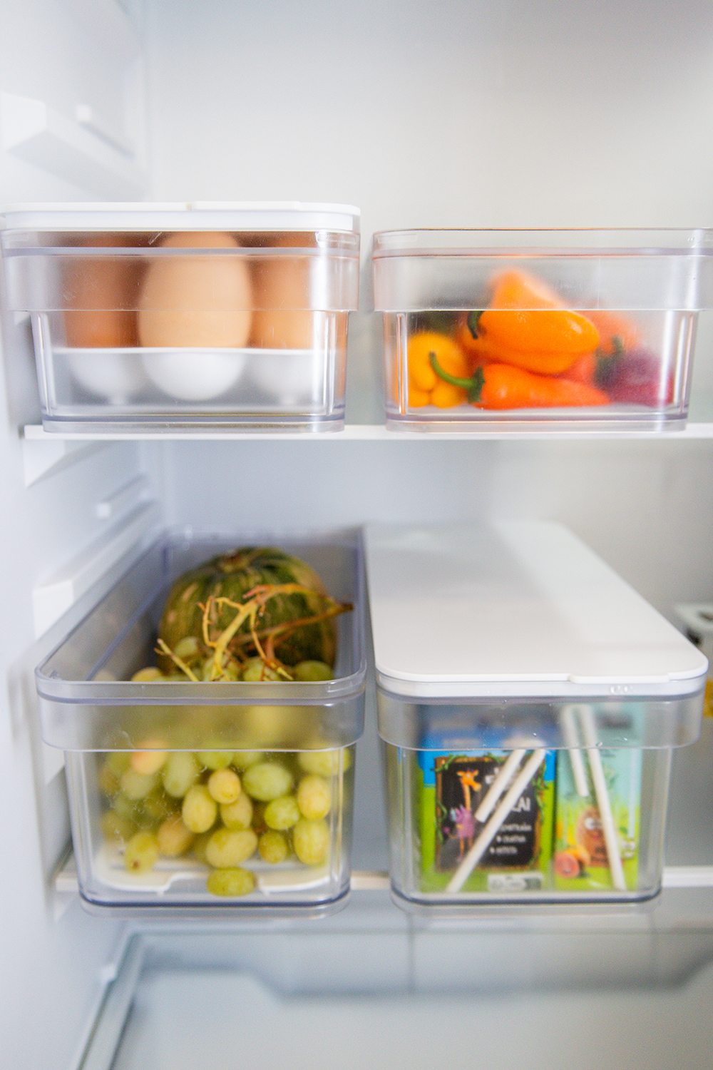 Conjunto de Frigobox organizadores de frigorífico | 6 peças | Transparente, otimiza espaço e prolonga a frescura dos alimentos