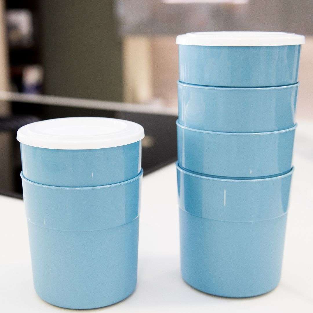 Copo Snacks com Tampa Conjunto de 6 | 0.28L | Ø72x82mm | Lanches Herméticos Portáteis