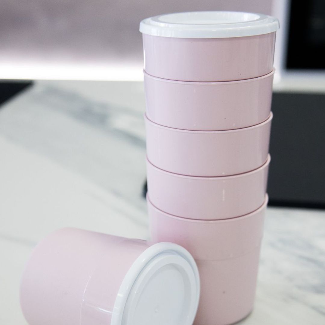 Copo Snacks com Tampa Conjunto de 6 | 0.28L | Ø72x82mm | Lanches Herméticos Portáteis