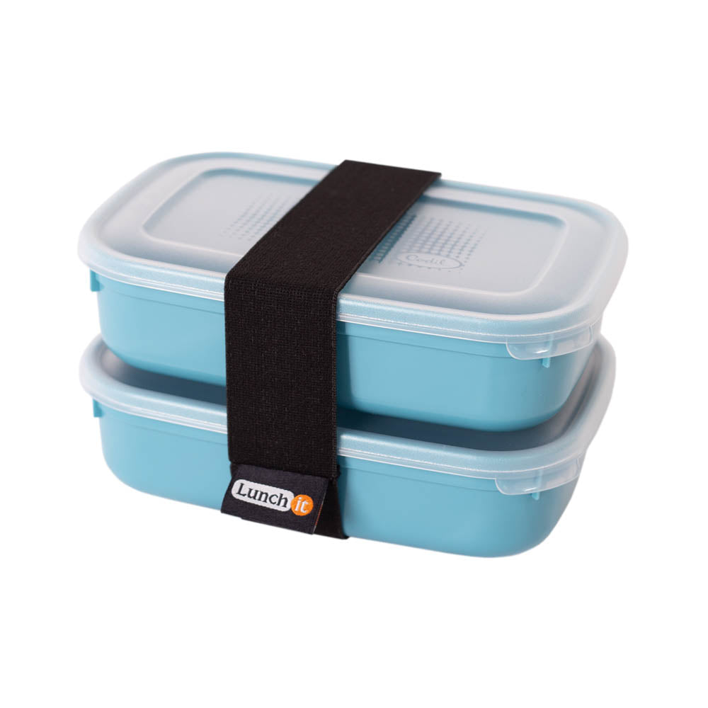 Marmita Dupla Colors com Elástico | 2 x 0.8L | 188x124x53mm | Transporte Refeições