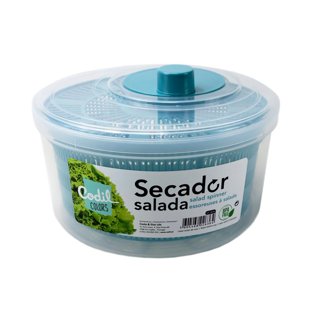 Centrifugadora de Saladas Colors | 5L | Ø250x161mm | Secagem Eficiente Multiuso