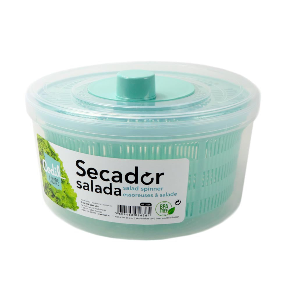 Centrifugadora de Saladas Colors | 5L | Ø250x161mm | Secagem Eficiente Multiuso