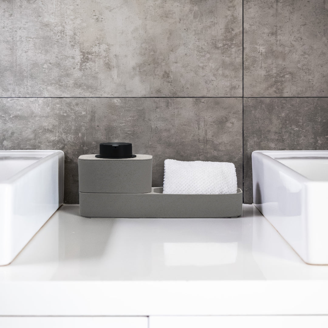 Conjunto Stuff WC Coffee | Com Doseador Sabonete | Organização Sustentável com Borras de Café