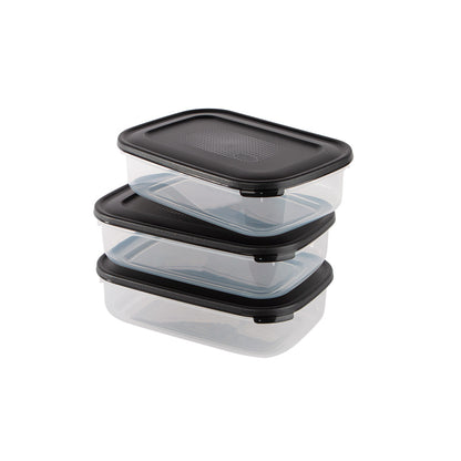 Conjunto de 3 Caixas para Alimentos 1,6L | 235 x 155 x 65mm | Conservação e organização com confiança