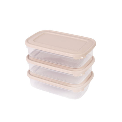 Conjunto de 3 Caixas para Alimentos 1,6L | 235 x 155 x 65mm | Conservação e organização com confiança