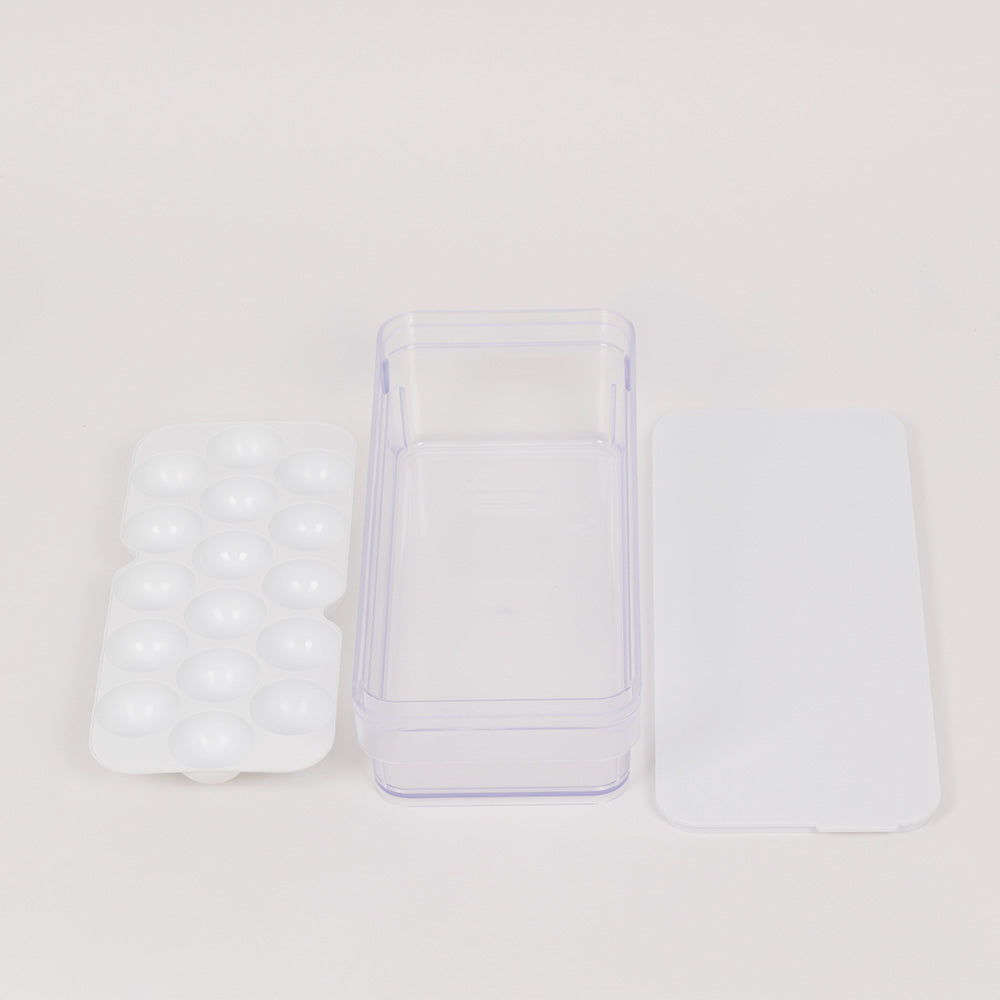 Conjunto de Frigobox PM Ovos | 3 peças | Armazenamento seguro, empilhável e higiénico para até 48 ovos