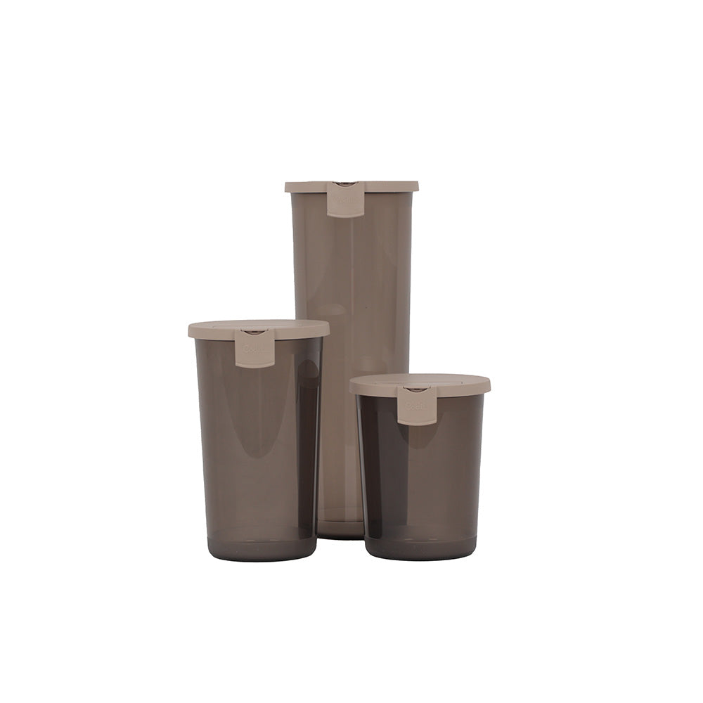 Conjunto de recipientes herméticos com tampa doseadora | 0.85L + 1.1L + 1.8L | Sistema modular, evita desperdícios e mantém os alimentos frescos