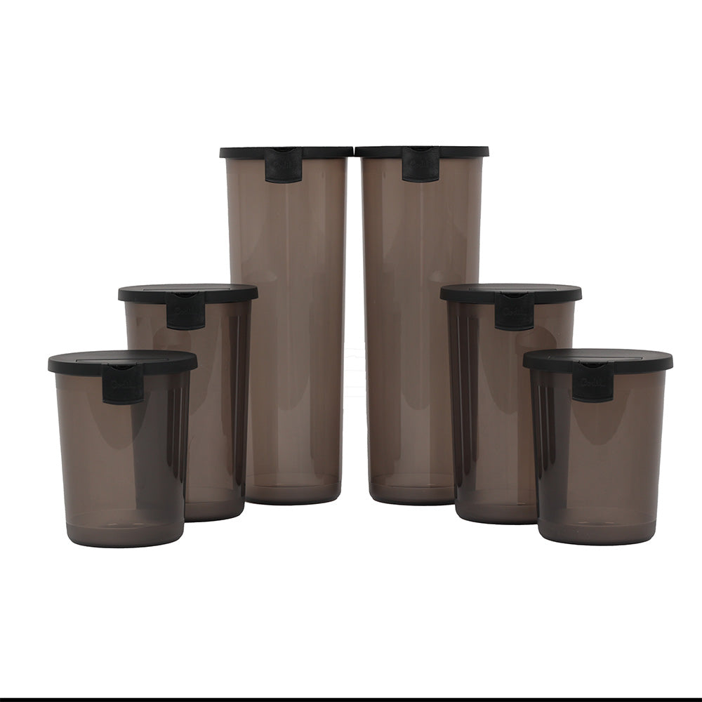 Conjunto de 6 Recipientes Herméticos com Tampa Doseadora | 0.85L + 1.1L + 1.8L | Sistema Modular | Mantém os Alimentos Frescos e Organizados