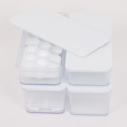 Conjunto de Frigobox organizadores de frigorífico | 4 peças | Transparente, otimiza espaço e prolonga a frescura dos alimentos