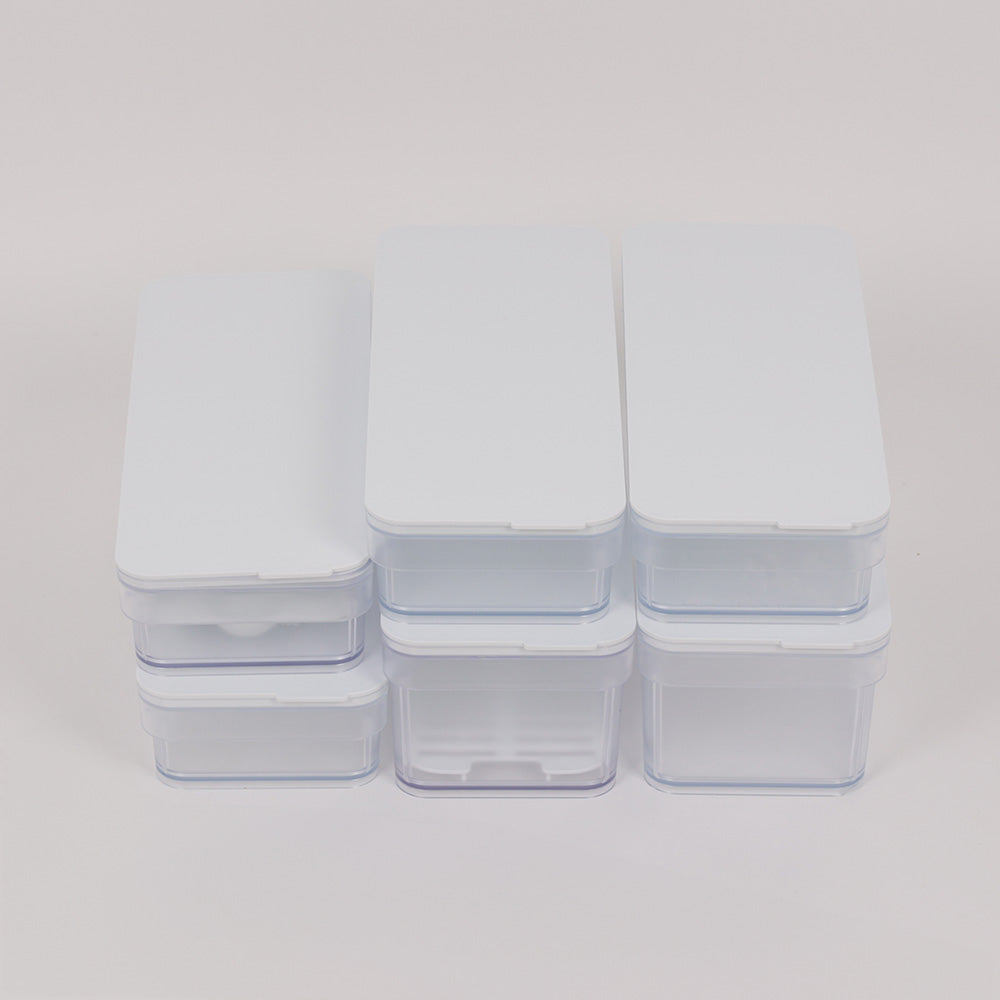 Conjunto de Frigobox organizadores de frigorífico | 6 peças | Transparente, otimiza espaço e prolonga a frescura dos alimentos